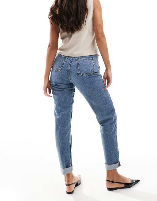 ASOS DESIGN Hourglass - Mellemblå afslappede mom-jeans med høj talje, 5 af 5