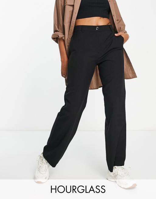 ASOS DESIGN Hourglass tailored smart tapered trousers in black