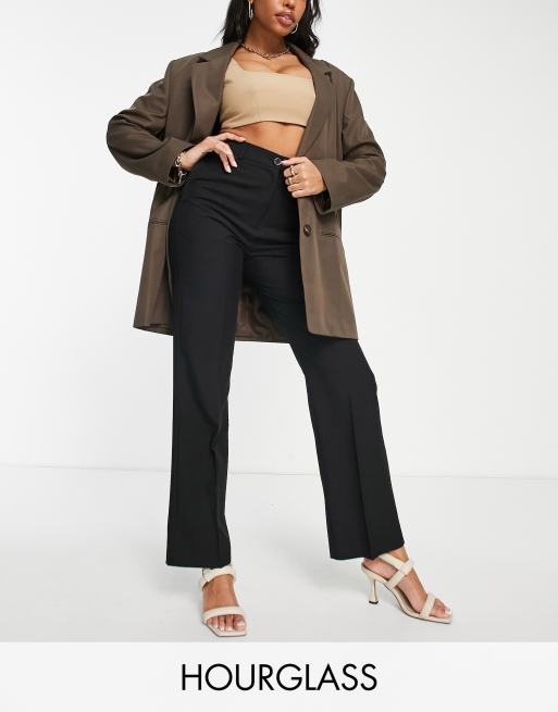 ASOS DESIGN Hourglass Mix & Match slim straight suit pants in black 