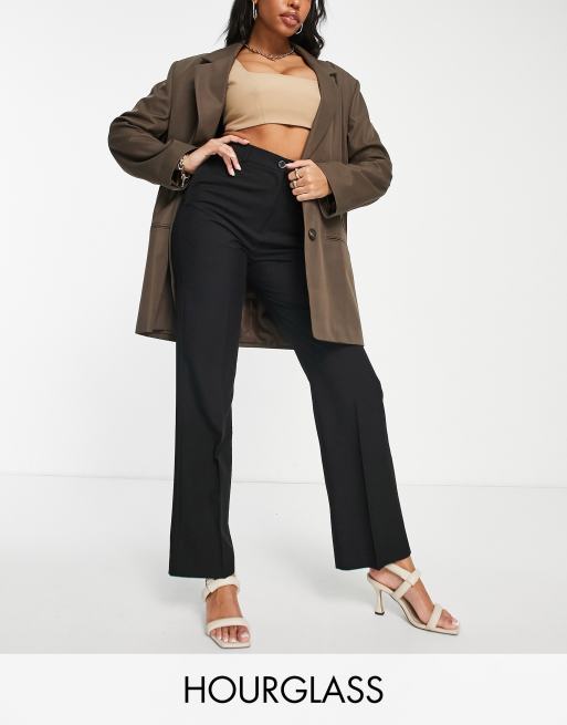 ASOS DESIGN Hourglass slim ankle length pants in black