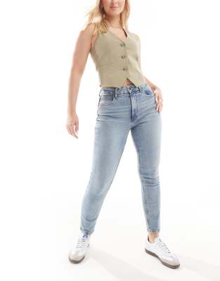 ASOS DESIGN Hourglass - Mom jeans confortevoli slim blu medio - view 1