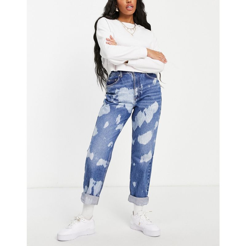 Jeans xy06T DESIGN Hourglass - Mom jeans extra larghi in misto cotone organico con macchie di vernice
