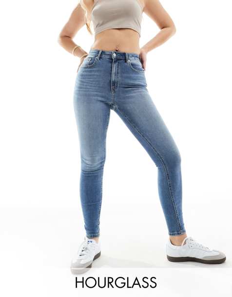 ASOS DESIGN Hourglass – Niebieskie jeansy o obcisłym kroju - view 1