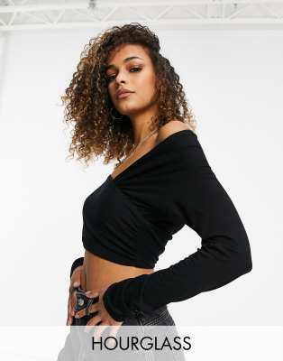 asos black bardot top