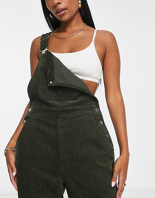 Asos Women Clothing Dungarees Original cord overalls in forest 