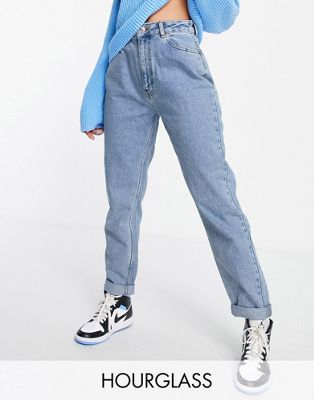 Jeans slim DESIGN Hourglass - Original - Jean mom taille haute - Délavage clair
