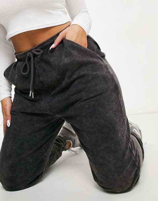 ASOS DESIGN oversized sweatpants in acid wash black