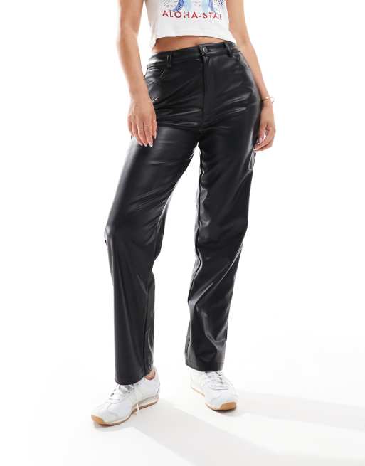 ASOS DESIGN Hourglass - Pantalon droit en similicuir - Noir, 2 de 5