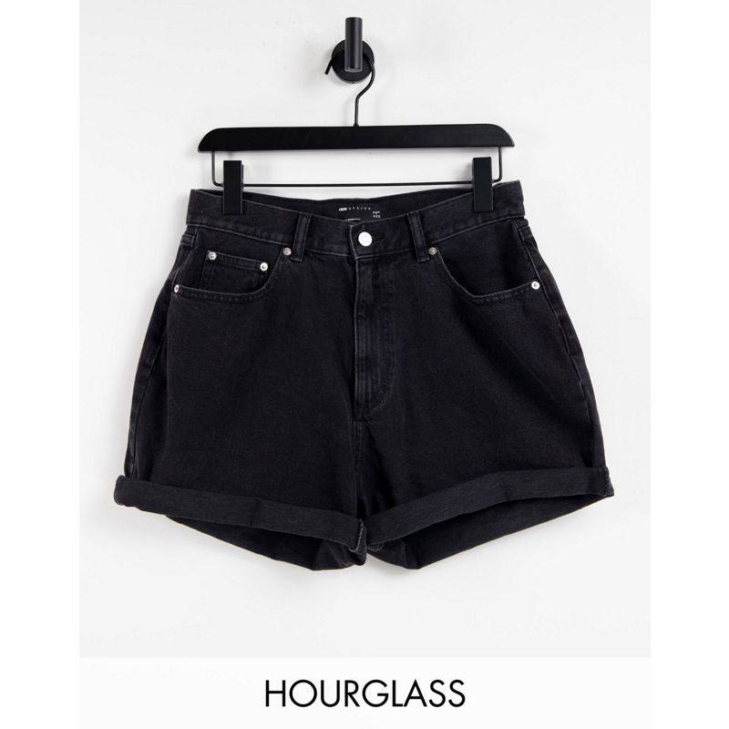 Donna Pantaloncini DESIGN Hourglass - Pantaloncini di jeans extra larghi a vita alta nero slavato