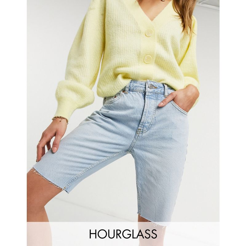 Donna Pantaloncini DESIGN Hourglass - Pantaloncini di jeans taglio lungo in misto cotone organico lavaggio chiaro in stile anni '90