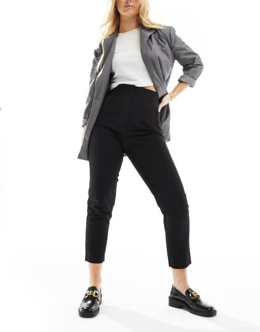 ASOS DESIGN Hourglass - Pantaloni sartoriali neri affusolati con impunture, 4 di 5