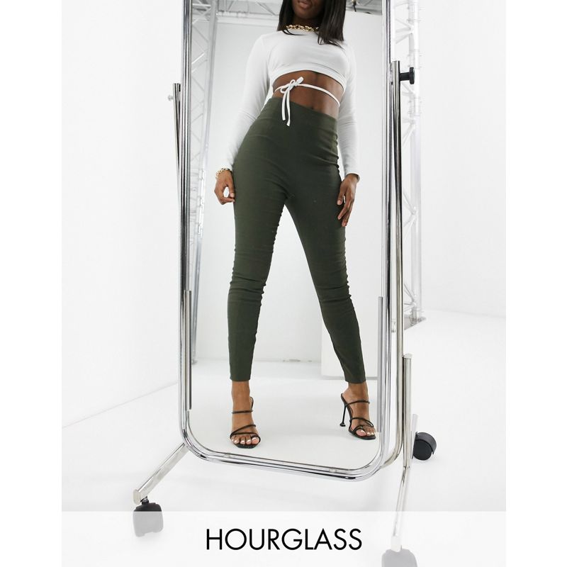 DESIGN Hourglass - Pantaloni skinny a vita alta kaki