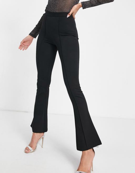 ASOS DESIGN Hourglass ponte flare pant in black | ASOS