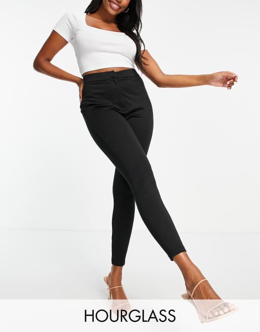 ASOS DESIGN Hourglass ponte stretch legging in black