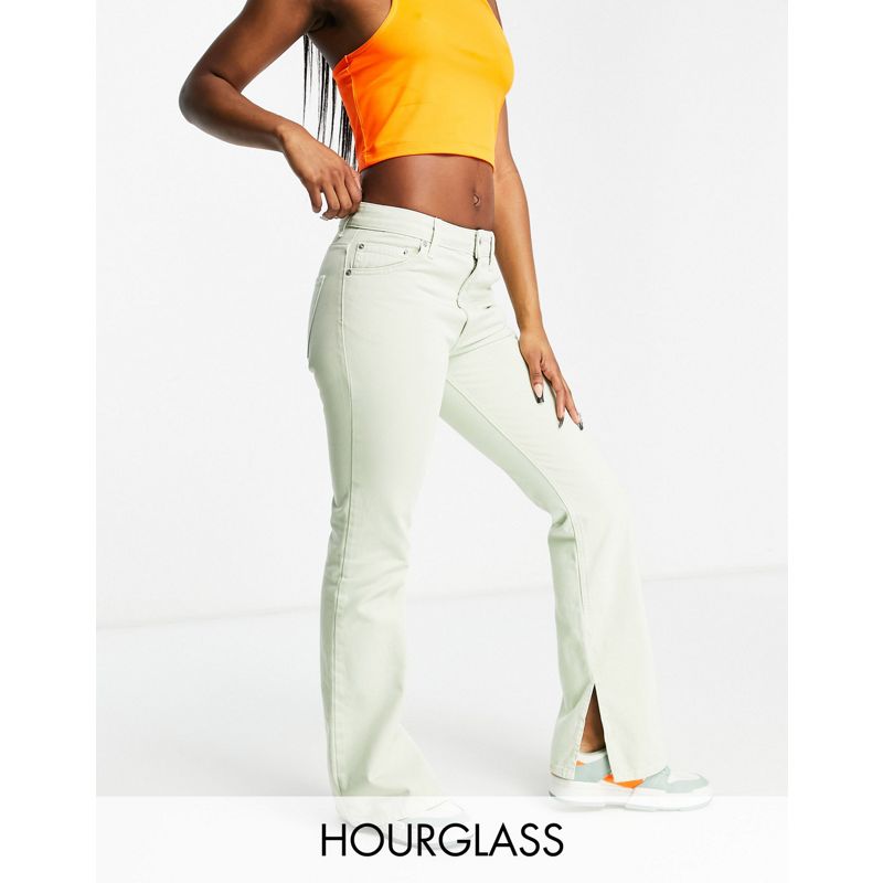 Donna Z0p1x DESIGN Hourglass - Puddle - Pantaloni a zampa con spacco sul fondo, colore menta piperita 