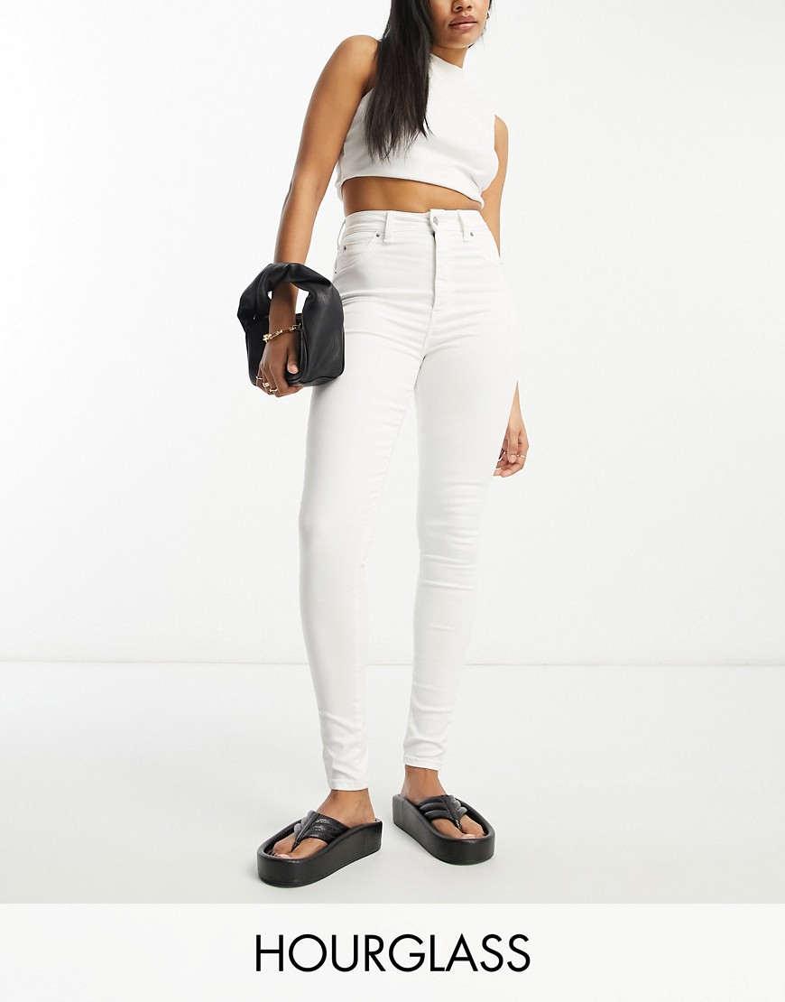 ASOS DESIGN Hourglass push up skinny jeans in white - WHITE