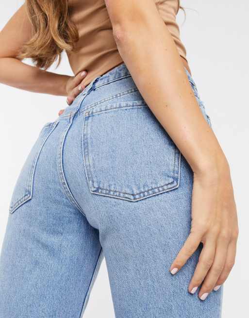 ASOS DESIGN Hourglass - Rechte jeans met halfhoge taille en groene gloed, 3 van 4