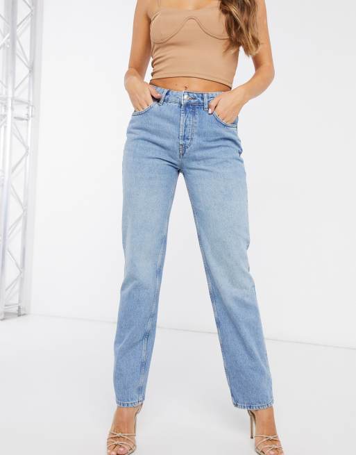 ASOS DESIGN Hourglass - Rechte jeans met halfhoge taille en groene gloed, 4 van 4