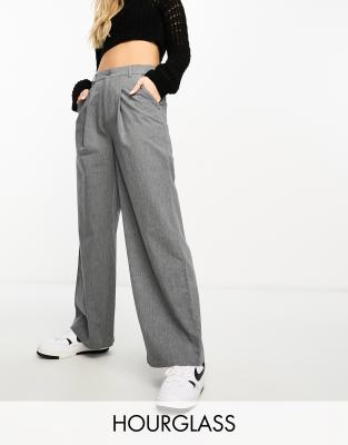ASOS DESIGN Hourglass relaxed dad pants in gray heather