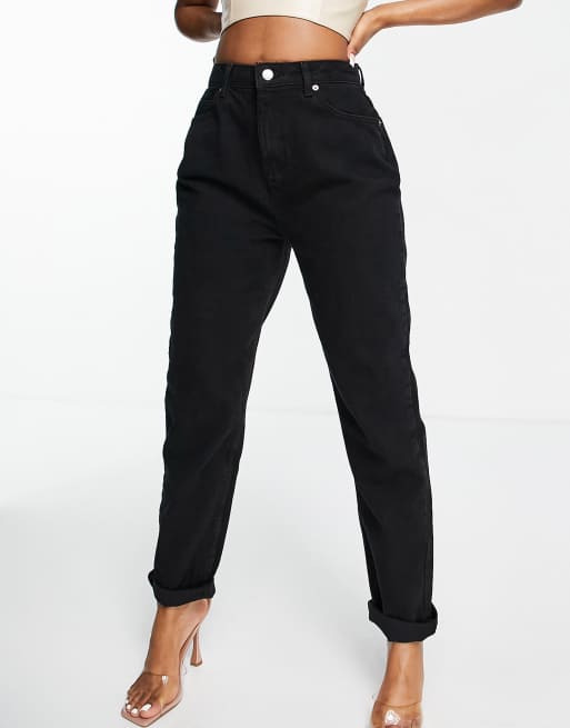 ASOS DESIGN Hourglass relaxed mom jeans in black ASOS