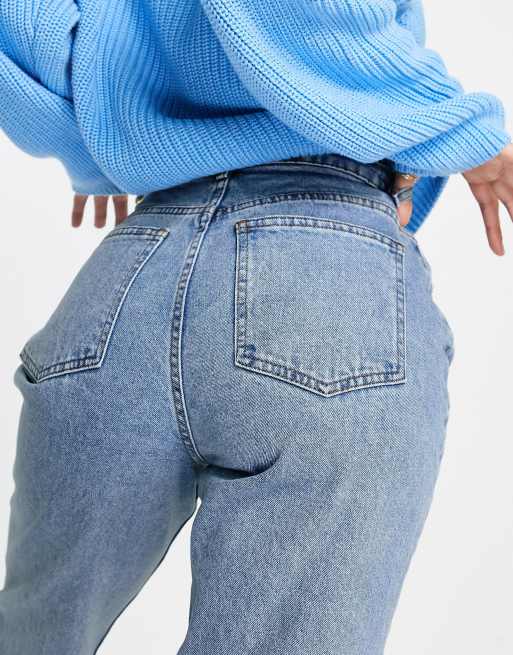 ASOS DESIGN Hourglass relaxed mom jeans in light blue , 3 of 4