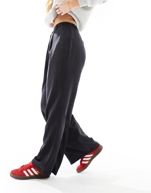 ASOS DESIGN Hourglass relaxed straight leg pants in washed black