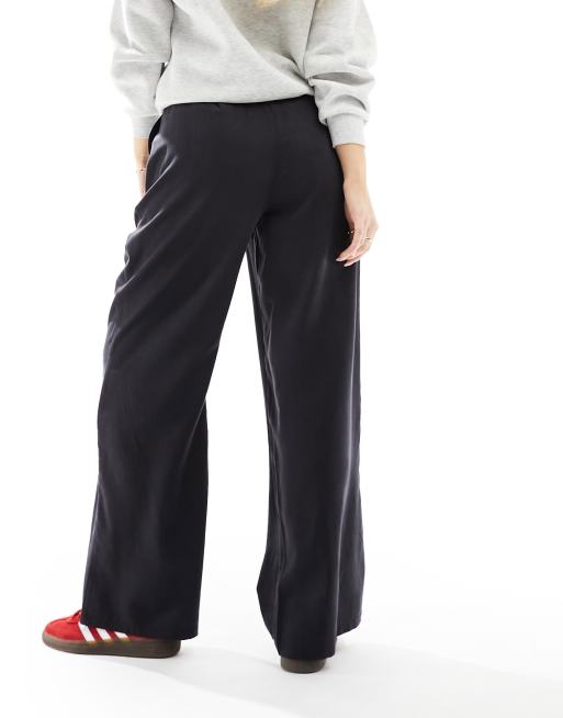 ASOS DESIGN Hourglass relaxed straight leg pants in washed black