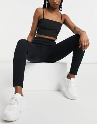 Asos Design 4505 Petite Icon Legging In Cotton Touch-black In Black