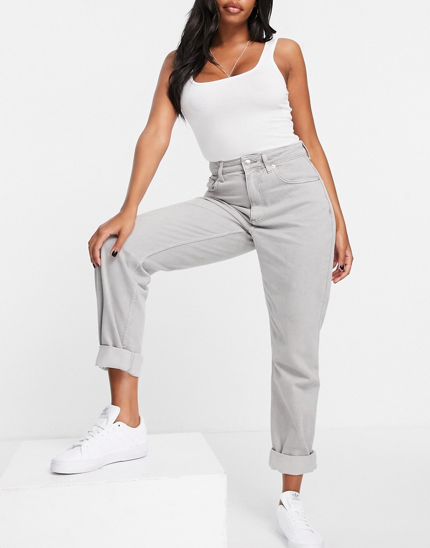 ASOS DESIGN Hourglass - Ruimvallende mom jeans met hoge taille in grijs
