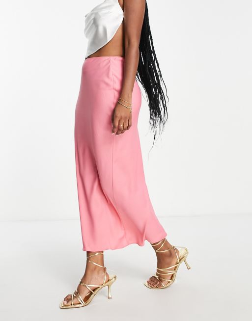 Pink midi slip skirt hotsell