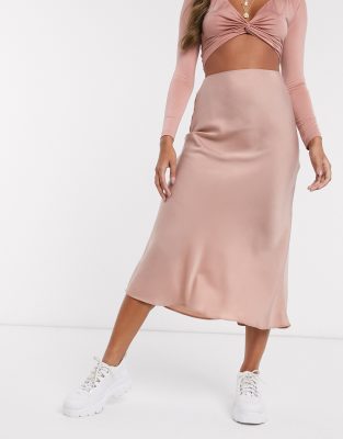 asos silk midi skirt