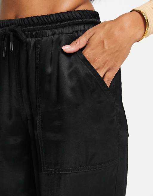 ASOS DESIGN satin jogger with pockets