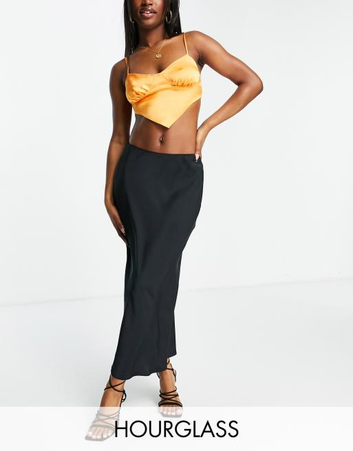ASOS DESIGN Hourglass - Secret - Gonna midi taglio sbieco nera