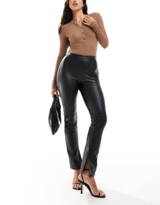 Hourglass skinny faux leather pants in black