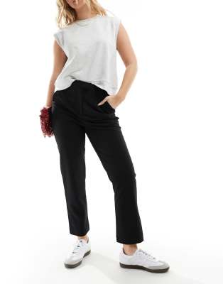 Asos Design Hourglass Tailored Slim Straight Leg Pants In Black In Black