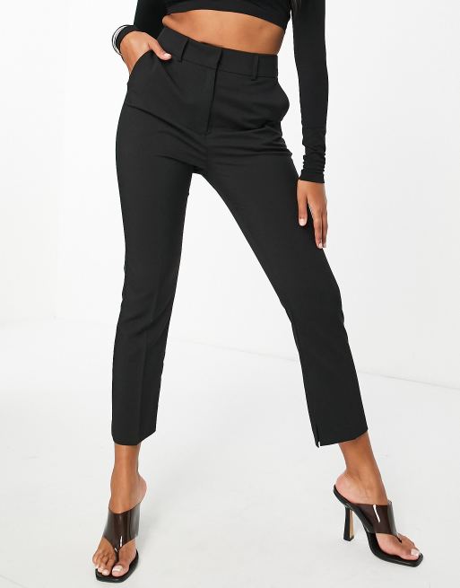 Black Cigarette Pants, High Waisted Dress Pants Womens, Black Work