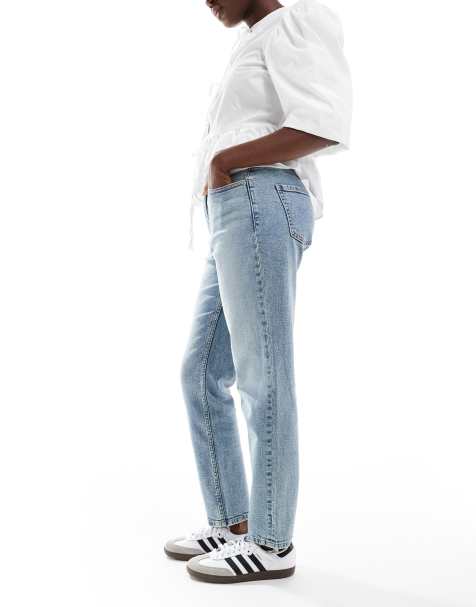 ASOS DESIGN Hourglass slim fit comfort jeans in mid blue - view 1