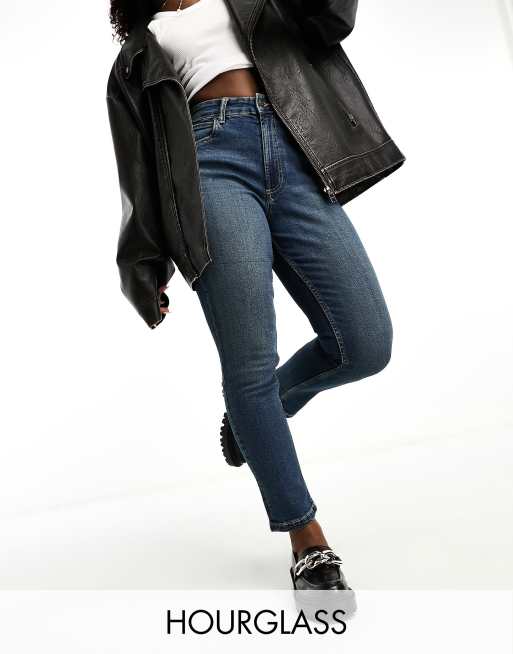 ASOS DESIGN Hourglass slim fit comfort mom jeans dark vintage wash 