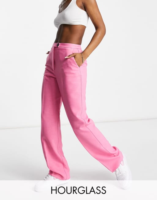 ASOS DESIGN Hourglass - Slim-fit dad pantalon in perfect roze
