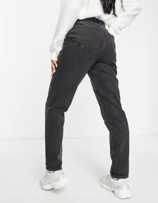 ASOS DESIGN Hourglass slim mom jeans in washed black