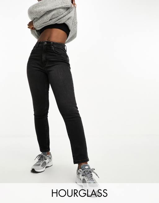 ASOS Super Skinny Jeans In Washed Black With Silver Stripe