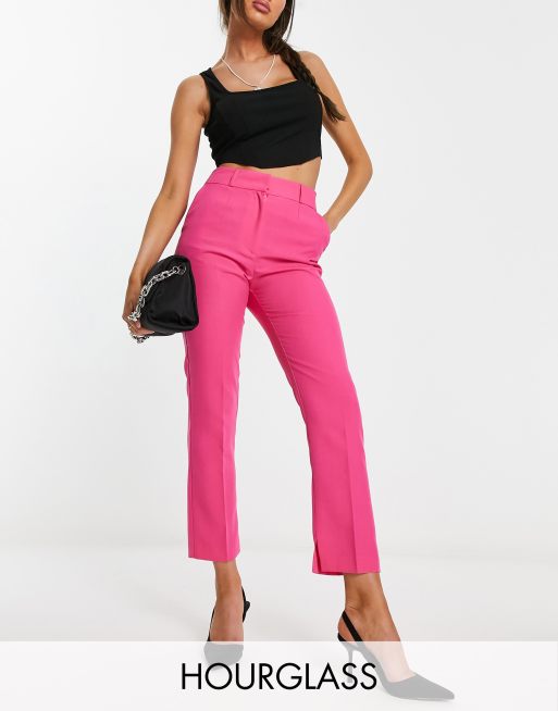 ASOS DESIGN high waist wide leg trouser in pink