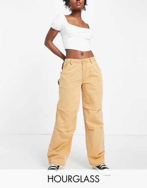 ASOS DESIGN Hourglass slouchy cargo pants in camel | ASOS