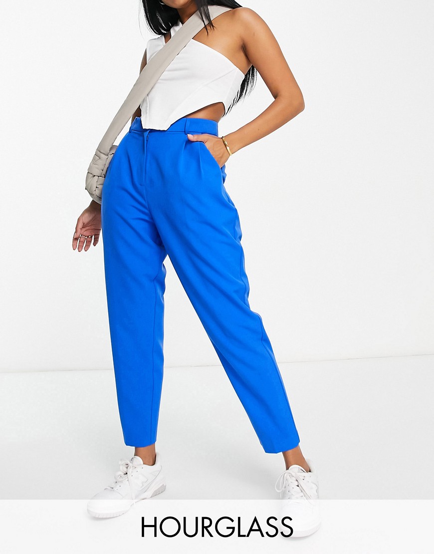 ASOS DESIGN Hourglass smart tapered trouser in blue
