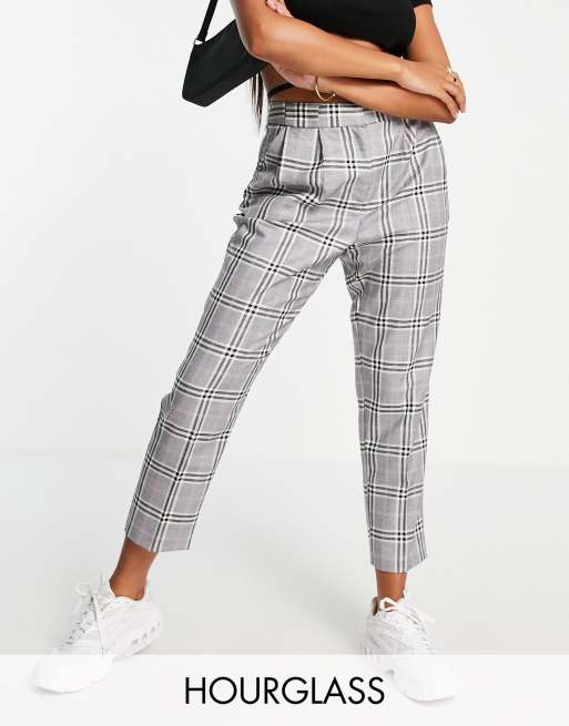 ASOS DESIGN Hourglass smart tapered trouser in purple pow check