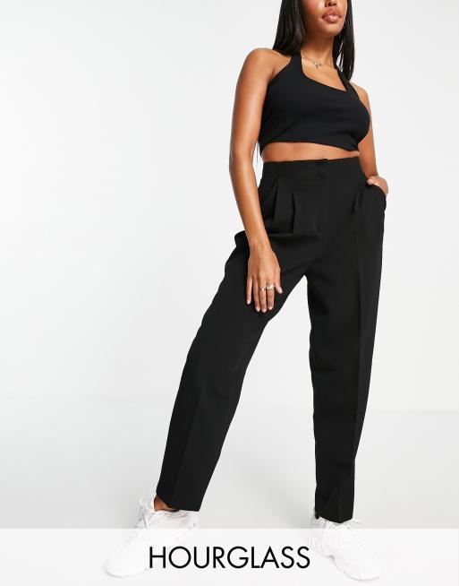 ASOS DESIGN Hourglass wide leg pants in black