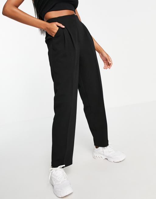 ASOS DESIGN basic wide leg jersey pants in black