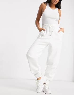 white oversized joggers