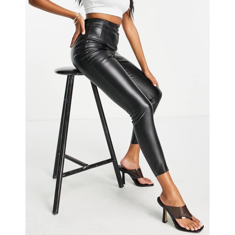 ASOS DESIGN super tight sculpting high waist leather look skinny pants