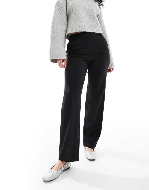 ASOS DESIGN Hourglass – Svarta, figursydda, raka byxor med smal passform - view 1